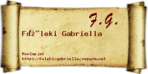 Füleki Gabriella névjegykártya